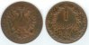 1 Kreuzer 1859 A auf 1/4 Kreuzer Schrötling geprägt