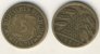5 Rentenpfennig 1924 G Avers zu Revers verdreht